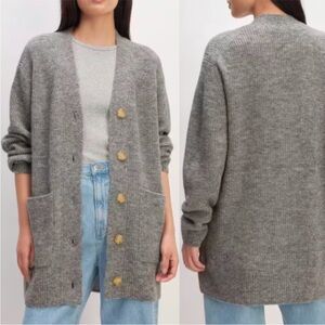 Everlane The Oversized Pocket Cardigan in Heathered Grey - S